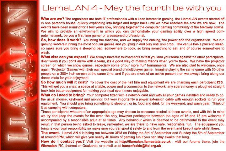 LlamaLAN 4 Flyer