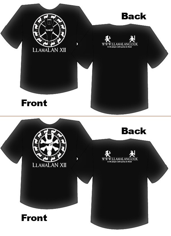 LlamaLAN XII T-Shirt Layout