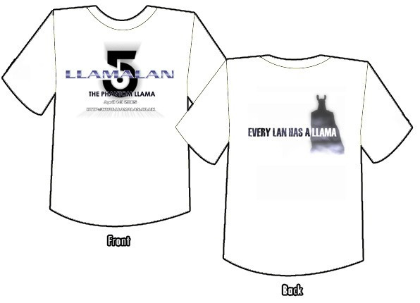 LlamaLAN V T-shirt Layout